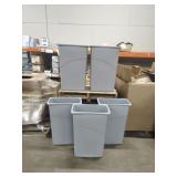 (5) Rubbermaid Full sized Trash Bins As is