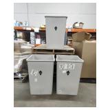 (3) Tough Guy brand Square, Beige, 35 Gal Trash