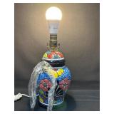 New Medium Talavera 3 Way Ginger Jar Lamp Base 9"