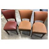 3 Upholstered Nail Head Chairs 17" x 17" x 34"
