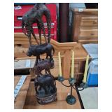 34" Safari Animal Stack + Candle Holder