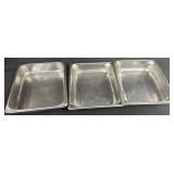 3 NSF Commercial Stainless Steel Pans