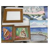 Big Lot of Oil on Canvas & Frames