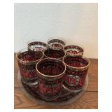 (7) Vintage Houze Art Glass Christmas Cups
