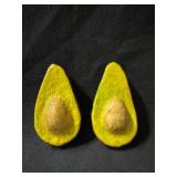 (2) Handmade Avocado Mexican Paper Mache