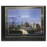 28"ï¿½22" Matted & Framed Houston Skyline