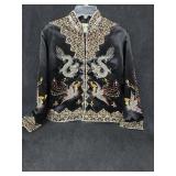 Gorgeous 100% Silk Hand Beaded Dragon Jacket