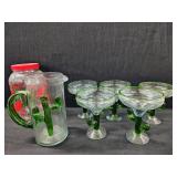 (2) Pitchers & (5) Cactus Margaritas Glasses