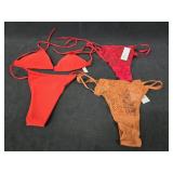 NWT Red Bikini & (2) Thongs