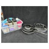 Cuisinart Non-Stick pans, (4) Klean Kanteens, &