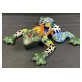 Colorful Talavera Frog  Mexican Folk Art Pottery