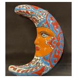 Talavera Moon Folk Art Mexican Pottery Handmade