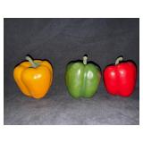 (3) Handmade Peppers Mexican Paper Mache
