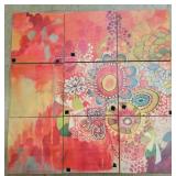 4x4 ft Abstract Wooden Wall Art Floral