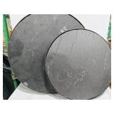 (2) Round Slate Trays 13&15"