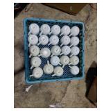 (23) white ceramic coffee or tea cups Blue
