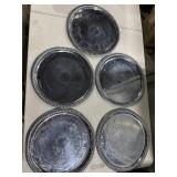 (4) Vintage Silver Plated Serving Tray 14ï¿½