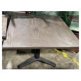 35.5" x 35.5" x 29.5" Wood Table W/ Metal Base