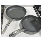 2 Green Pan Frying Pans 10.5" & 12"