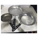 3 Vollrath Aluminum Pans 8", 12", 14"