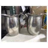 (2) Stainless Steel Water Pitcher