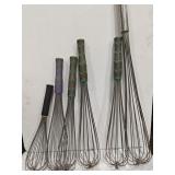 (6) Commercial Kitchen Metal Whisks