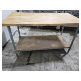 Boos Block table top with lower shelf 60x30x35