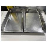 (2) Stainless Steam Pan 21ï¿½x13ï¿½,2ï¿½Deep