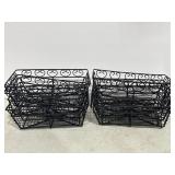 6 Metal Baskets 9" x 6" x 3"