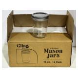 NIB 6 Pack Gling Ware 16 oz Mason Jars
