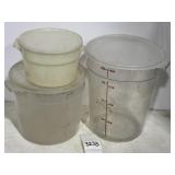 (3) Cambro Food Containers W/Lids 2qt,6qt,8qt