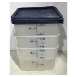 (3)Cambro 10L Clear Food Containers W/Lids 12SFSPP