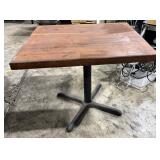 36" x 30" x 30" Wooden Table With Metal Base