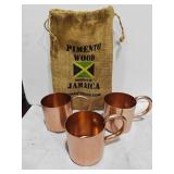 (3) Copper Moscow Mule Mugs