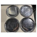 (4) Vintage Silver Plated Serving Tray 14ï¿½