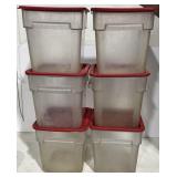 (6) Carlisle 8qt NSF Clear Food Containers W/Lids