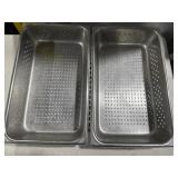 (2) Stainless Perforated Steam Pan 21"x13ï¿½, 4ï¿½Deep