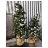(2) Tabletop Weighted Christmas Trees