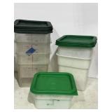 6 Cambro Square Food Containers 2qt & 4qt