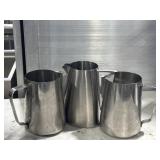 3 Aluminum Coffee Pitchers 7.5" & 8ï¿½