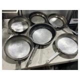 6 Winco Frying Commercial Skillets 12" & 10ï¿½