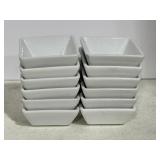 (12) Front of The House Porcelain Square Bowls 4oz