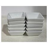 (10) Front of The House Porcelain Square Bowls 4oz
