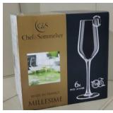 (6) "Chef & Sommelier" Brand Champagne Flutes