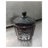 Cranberry Glass Jar 8"