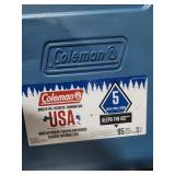 Coleman, 95 can cooler keeps ice for 5 days. 62QT