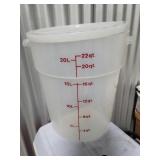 22 qt container with 2 lids.