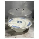 8.5" Plastic Cake Stand with Clear Round Cover