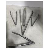 5 Heavy Duty Stainless Steel Tongs