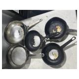 5 Commercial Frying Pans 10", 8.5ï¿½, 7.5ï¿½